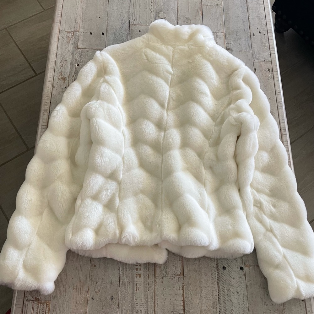Brand new white faux fur